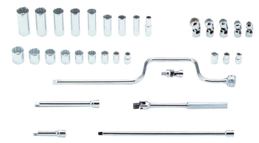 Proto® 3/8" Drive 33 Piece Socket, Combination Set - 12 and 8 Point - Sun Tool & Supply