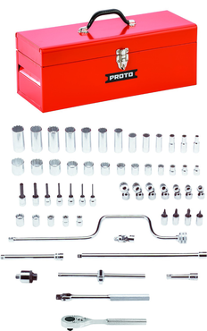 Proto® 3/8" Drive 58 Piece Socket, Combination Set - 12 Point - Sun Tool & Supply