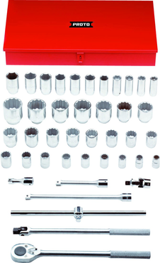 Proto® 3/4" Drive 42 Piece Combination Socket Set - 12 and 6 Point - Sun Tool & Supply