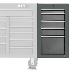 Proto® 550S Side Cabinet - 5 Drawer, Dual Gray - Sun Tool & Supply