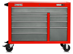 Proto® 550S 50" Workstation - 10 Drawer, Safety Red and Gray - Sun Tool & Supply