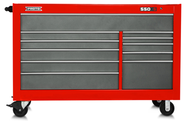 Proto® 550S 66" Workstation - 11 Drawer, Safety Red and Gray - Sun Tool & Supply