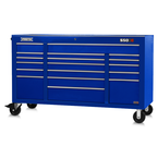 Proto® 550E 67" Power Workstation - 18 Drawer, Gloss Blue - Sun Tool & Supply