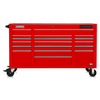 Proto® 550E 67" Power Workstation - 18 Drawer, Gloss Red - Sun Tool & Supply