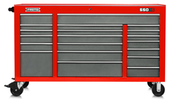 Proto® 550S 67" Workstation - 20 Drawer, Safety Red and Gray - Sun Tool & Supply