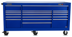 Proto® 550E 88" Power Workstation - 18 Drawer, Gloss Blue - Sun Tool & Supply