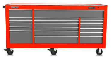 Proto® 550S 88" Workstation - 18 Drawer, Safety Red and Gray - Sun Tool & Supply