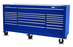 Proto® 550S 88" Workstation - 22 Drawer, Gloss Blue - Sun Tool & Supply