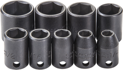 Proto® 3/8" Drive 9 Piece Impact Socket Set - 6 Point - Sun Tool & Supply