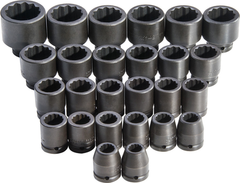 Proto® 3/4" Drive 26 Piece Metric Impact Socket Set - 12 Point - Sun Tool & Supply