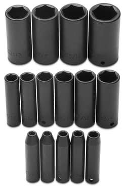 Proto® 3/8" Drive 15 Piece Deep Impact Socket Set - 6 Point - Sun Tool & Supply