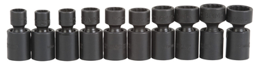 Proto® 3/8" Drive 10 Piece Metric Universal Impact Socket Set - 12 Point - Sun Tool & Supply