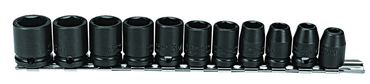 Proto® 3/8" Drive 11 Piece Metric Impact Socket Set - 6 Point - Sun Tool & Supply