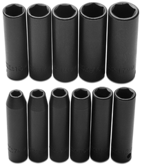 Proto® 3/8" Drive 11 Piece Metric Deep Impact Socket Set - 6 Point - Sun Tool & Supply