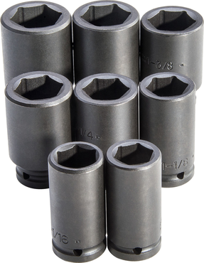 Proto® 3/4" Drive 8 Piece Deep Impact Socket Set - 6 Point - Sun Tool & Supply