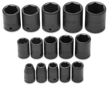 Proto® 1/2" Drive 15 Piece Impact Socket Set - 6 Point - Sun Tool & Supply