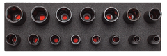 Proto® Foamed 1/2" Drive 15 Piece Deep Impact Socket Set - Black Oxide - 6 Point - Sun Tool & Supply