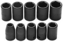 Proto® 1/2" Drive 10 Piece Metric Impact Socket Set - 6 Point - Sun Tool & Supply