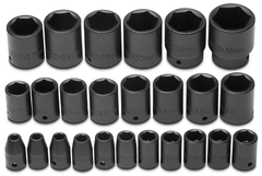 Proto® 1/2" Drive 25 Piece Metric Impact Socket Set - 6 Point - Sun Tool & Supply