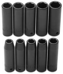 Proto® 1/2" Drive 10 Piece Metric Deep Impact Socket Set - 6 Point - Sun Tool & Supply