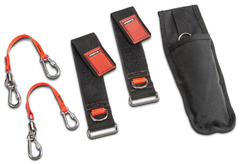 Proto® Tethering D-Ring Pouch Set with One Pocket, Retractable Lanyard, and D-Ring Wrist Strap System with (2) JWS-DR and (2) JLANWR6LB - Sun Tool & Supply