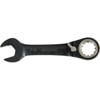 Proto® Black Chrome Combination Stubby Reversible Ratcheting Wrench 15 mm - Spline - Sun Tool & Supply