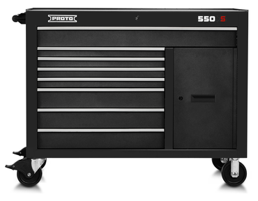 Proto® 550S 50" Workstation - 8 Drawer & 1 Shelf, Dual Black - Sun Tool & Supply