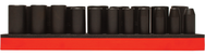 Proto® Foamed 1/2" Drive 19 Piece Deep Impact Socket Set - Black Oxide - 6 Point - Sun Tool & Supply