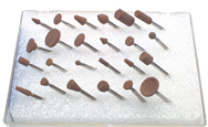 #150 - Contains: 24 Aluminum Oxide Points; For: Machines that hold 3/32 Shanks - Mounted Point Kit for Flex Shaft Grinder - Sun Tool & Supply