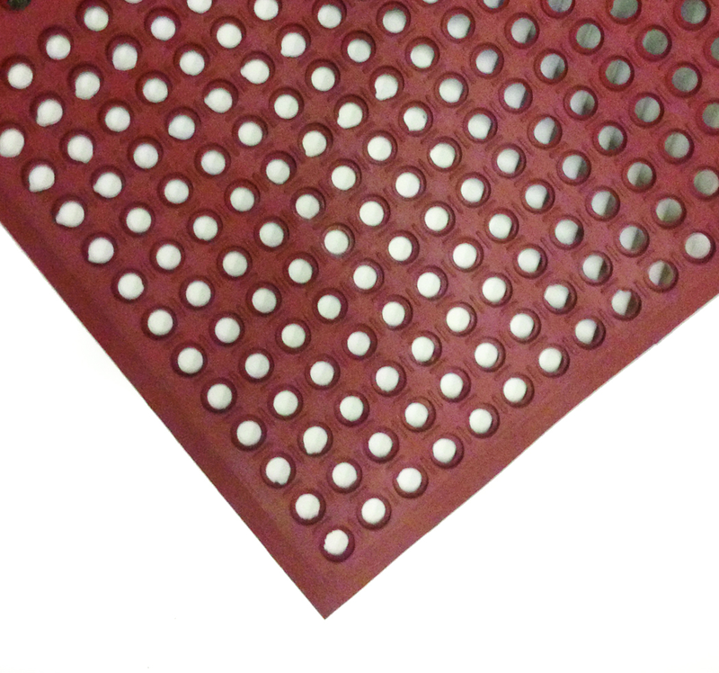 3' x 10' x 1/2" Thick Drainage MatÂ - Red - Sun Tool & Supply