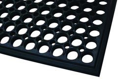 3' x 5' x 1/2" Thick Drainage MatÂ - Black - Grit Coated - Sun Tool & Supply