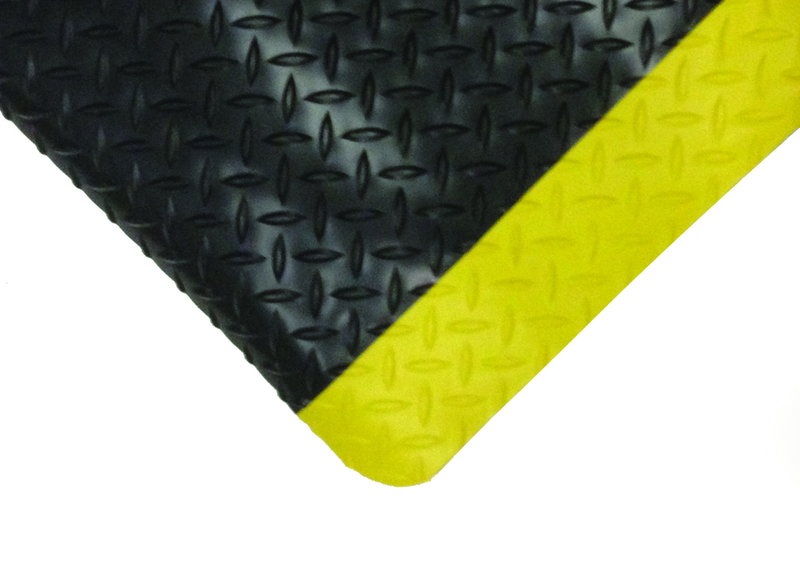 2' x 75' x 11/16" Thick Diamond Comfort Mat - Yellow/Black - Sun Tool & Supply