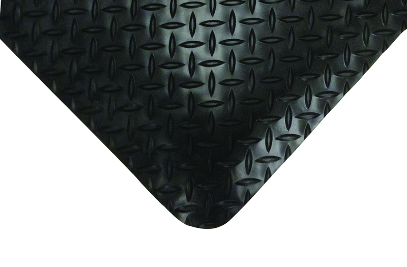 3' x 75' x 9/16" Thick Diamond Comfort Mat - Black - Sun Tool & Supply