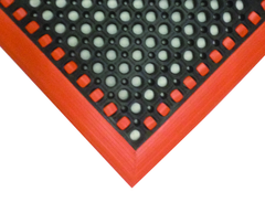 40" x 52" x 7/8" Thick Safety Wet / Dry Mat - Black / Orange - Sun Tool & Supply