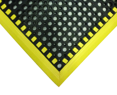 40" x 52" x 7/8" Thick Safety Wet / Dry Mat - Black / Yellow - Sun Tool & Supply