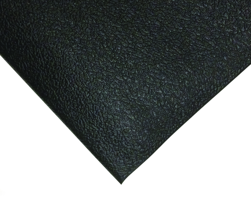 6' x 60' x 3/8" Thick Soft Comfort Mat - Black Pebble Emboss - Sun Tool & Supply