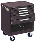 5-Drawer Roller Cabinet w/ball bearing Dwr slides - 35'' x 20'' x 29'' Brown - Sun Tool & Supply