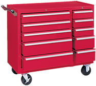 310X 10-Drawer Maintenance Cart - 35'' x 18'' x 39.38'' Red - Sun Tool & Supply