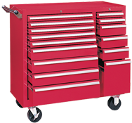 315X 15-Drawer Maintenance Cart - 35'' x 18'' x 39.38'' Red - Sun Tool & Supply