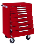 8-Drawer Roller Cabinet w/ball bearing Dwr slides - 39'' x 18'' x 27'' Red - Sun Tool & Supply