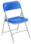 Plastic Folding Chair - Plastic Seat/Back Steel Frame - Blue - Sun Tool & Supply