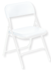 Plastic Folding Chair - Plastic Seat/Back Steel Frame - White - Sun Tool & Supply