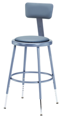 19" - 27" Adjustable Padded Stool With Padded Backrest - Sun Tool & Supply