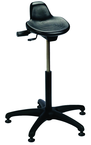 Sit Stand - 14" Soft Polyurethane, Contoured, Tilting Seat,  27" Dia.-Stable 5 Star Base with Heavy Duty Stationary Glides, Seat height 20"-30" - Sun Tool & Supply