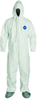 Tyvek® White Zip Up Coveralls w/ Attached Hood & Boots - Large (case of 25) - Sun Tool & Supply