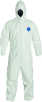 Tyvek® White Zip Up Coveralls w/ Attached Hood & Elastic Wrists - 3XL (case of 25) - Sun Tool & Supply