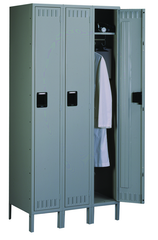 72"W x 18"D x 72"H Sixteen Person Locker (Each opn. To be 12"w x 18"d) with Coat Rod, w/6"Legs, Knocked Down - Sun Tool & Supply