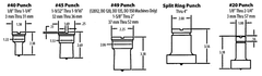 001789 No. 20 1" Square Punch - Sun Tool & Supply