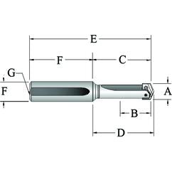 22015S-075L Straight T-A® Spade Blade Holder - Straight Flute- Series 1.5 - Sun Tool & Supply