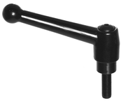 70551, Clamp Lever Size 5 Zinc Ball Style with Steel Stud Insert 1/2-13 x 1.57, Screw and Spring - Sun Tool & Supply